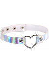 White Holographic Heart Choker | Angel Clothing