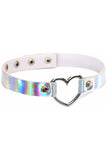 White Holographic Heart Choker | Angel Clothing