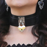Black Heart Padlock Collar | Angel Clothing