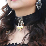 Black Heart Padlock Collar | Angel Clothing
