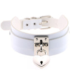 White Heart Padlock Collar | Angel Clothing