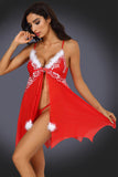 YesX Red/White Christmas Babydoll (L) | Angel Clothing