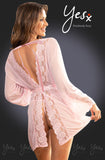 YesX Open Back Dressing Gown Pink | Angel Clothing
