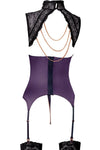 Abierta Fina Purple Basque and String | Angel Clothing