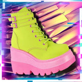 DemoniaCult Shaker 52 Boots Lime | Angel Clothing