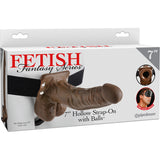 Fetish Fantasy Brown 7 Inch Hollow Strap-On with Balls