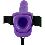 Fetish Fantasy Purple 7 Inch Vibrating Hollow Strap-On