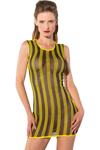 Guilty Pleasure Yellow Striped Datex Dress