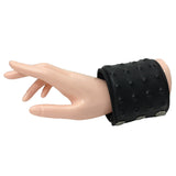 Black Leather Studded Wrist Cuff - Fetshop