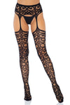 Leg Avenue Scroll Lace Garterbelt Stockings | Angel Clothing