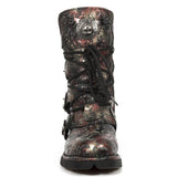 New Rock Red Vintage Flower Comfort Boots M.1473-S42