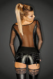 Noir Handmade Wetlook Shorts with Laced Pockets | Angel Clothing
