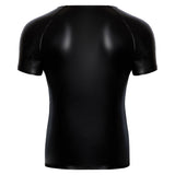 Noir Handmade Wetlook T-Shirt with Wetlook Sleeves | Angel Clothing