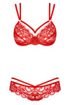 Obsessive Red Bra and Thong Set
