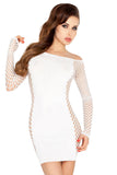 Passion BS025 Mesh Dress White | Angel Clothing