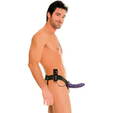 Him or Her Purple Vibrating Hollow Strap-On 6 Inch