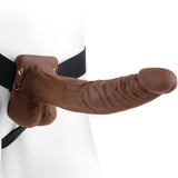 Fetish Fantasy Brown 9 Inch Hollow Strap-On with Balls