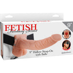 Fetish Fantasy Skin 9 Inch Hollow Strap-On with Balls