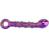 Purple Metal Plating Glass Anal Plug / Dildo