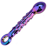 Purple Metal Plating Glass Anal Plug / Dildo