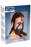 ZADO Leather Head Harness with Dildo