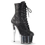 Pleaser Black Glitter ADORE 1020G Boots