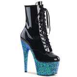 Pleaser Blue Glitter ADORE-1020LG Boots