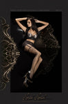 Ballerina Tights Black Faux Suspenders and Thigh Details - 293 - Fetshop