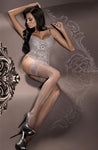 Ballerina Hold Up Stockings Fumo Smoke With Silver Filligree - 294 - Fetshop