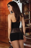 Beauty Night Martine Black Mesh Halterneck Mini Dress - Fetshop