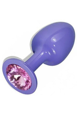 Blue Luxury Heavy Metal Butt Plug Pink Gem