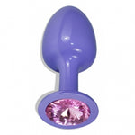 Blue Luxury Heavy Metal Butt Plug with Pink Gem Gift Boxed - Fetshop
