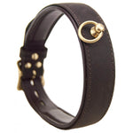 Bound Nubuck Leather Choker with O-Ring - Fetshop