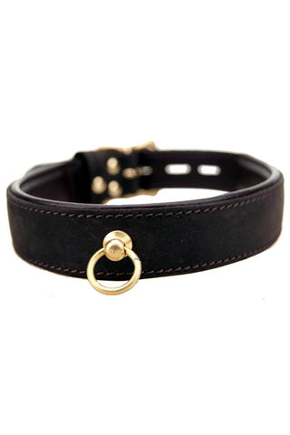 Bound Nubuck Leather Choker with O-Ring