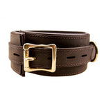 Bound Nubuck Leather Collar with Three D-Rings - Fetshop