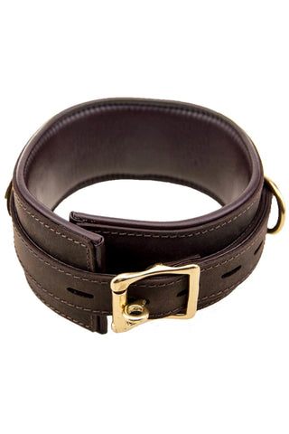 Bound Nubuck Leather Collar with Three D-Rings