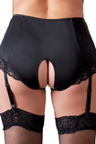 Cottelli Curves Crotchless Briefs with Suspender Straps (XL) | Angel Clothing