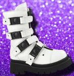 DemoniaCult RENEGADE 55 White Boots | Angel Clothing
