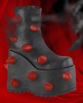 DemoniaCult SLAY 77 Black Red Boots | Angel Clothing