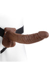 Fetish Fantasy Brown 9 Inch Hollow Strap-On with Balls