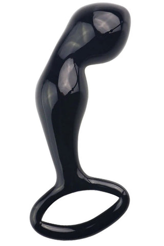 Glass romance black dildo