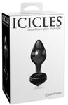 Icicles 44 Glass Butt Plug, Black Glass - Fetshop