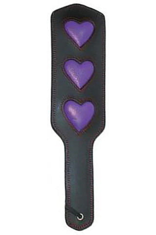 Leather Heart Paddle, Bound to Tease, Purple/Black