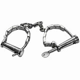 Nickel Steel Authentic Adjustable Twist Key Wrist Shackles Cuffs - Fetshop