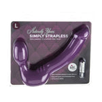 Simply Strapless Large Strap On Vibrator -Purple - Fetshop
