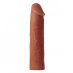Pleasure X-Tender Super Realistic Penis Extension Sleeve Brown - Fetshop