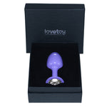 blue metal butt plug with clear jewel - Fetshop