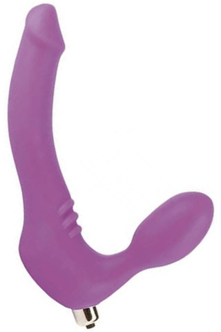 Simply Strapless Large Strap On Vibrator -Purple