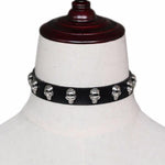 Black Gothic Skull Stud Collar