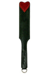 Black Leather Burgundy Heart Spanking Paddle